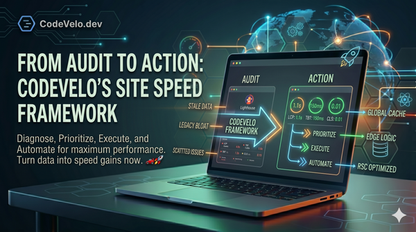 From Audit to Action: CodeVelo’s Site Speed Framework